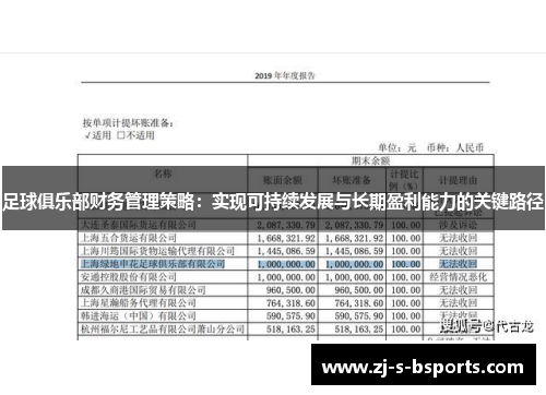 足球俱乐部财务管理策略：实现可持续发展与长期盈利能力的关键路径
